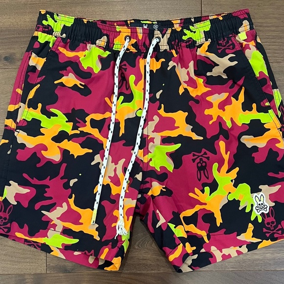Mens camo Psycho Bunny bathing suit - Picture 1 of 3